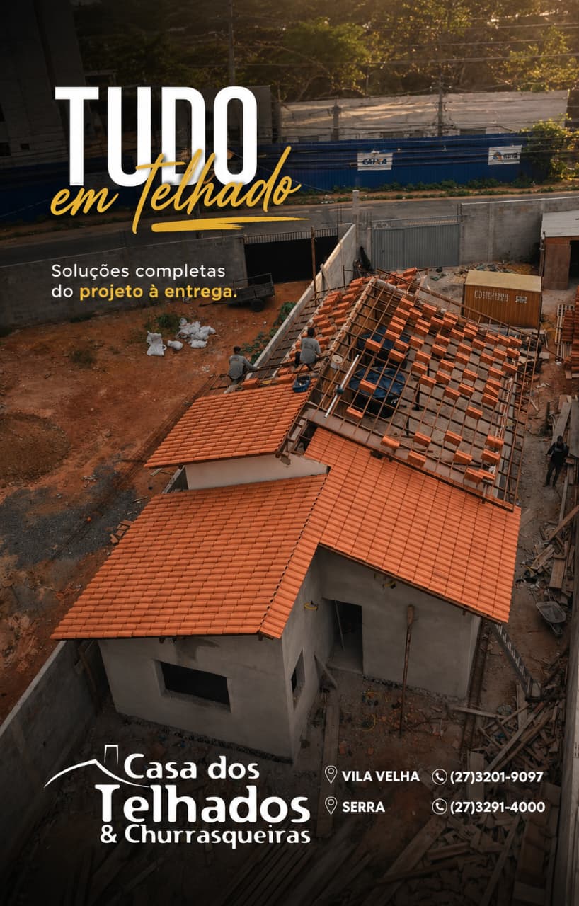 Telhado residencial com telhas em Serra ES